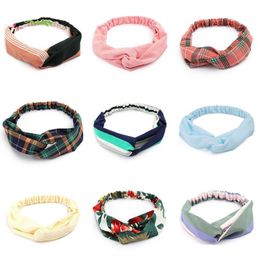 Children Cross chiffon Headband snood Fashion Elastic Hair bands For Women Girl Retro Turban Headwraps Gifts