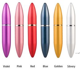 NEWFactory 6ml Mini Perfume Atomizer Bottle Spray Scent Pump Case Travel bullet shape bottles RRB12909