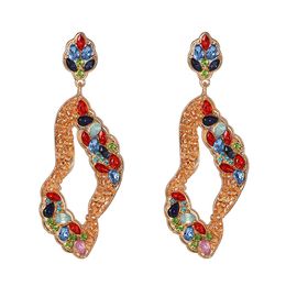 Rhinestone Geometric Drop Earrings for Women Bijoux Drop Dangle Earring Wedding Jewelry Gift