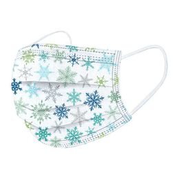 New Spun lace snowflake gradient printing mask three-layer protective filter melt blown cloth adult disposable masks