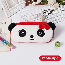 Pencil Cases Fruit Pen Bag Box Plush Animal Case Cartoon Panda Bear For Kids Gift Cosmetic Stationery Pouch School Supplies