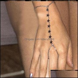 Link Jewelrylink Chain Fashion Simple Small Star Pendant Bracelet Trendy Exquisite Connected Finger Bracelets Hand Aessories For Women Jew