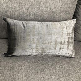 Grey Embossed Sofa Pillowcase Home Decorative Velvet Printing Lumbar Cushion Cover Comfortable Modern Fashion Cushion/Decorative Pillow