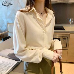 Autumn Loose Long Sleeve Blouse Plus Size 4XL Shirts Women Blusas Mujer De Moda Turn-down Collar Casual Ladies Tops 11395 210521