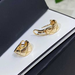 Stud V gold Luxury quality punk charm earring in two colors plated for women and mother birthday jewelry gift 3MXH