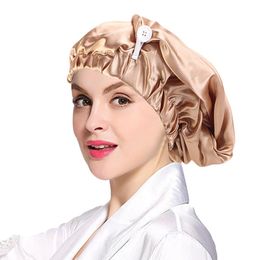 Berets Silk Bonnet Sleeping Satin Cap For Women Men Sleep Night Curly Long Hair