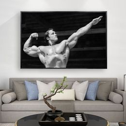 Arnold Schwarzenegger-Bodybuilding Motivational Quote Canvas Poster Gym Room Fitness Sports Picture