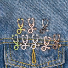 Nurse Doctor Stethoscope Enamel Brooch Pins Creative Lapel Brooches Badge For Women Men Fashion Jewellery Gift