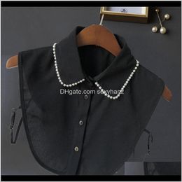 Blouses Shirts Womens Clothing Apparel Drop Delivery 2021 Product Name White Pearl Shirt Vintage Necktie False Female Kragen Fake Collar W Qy