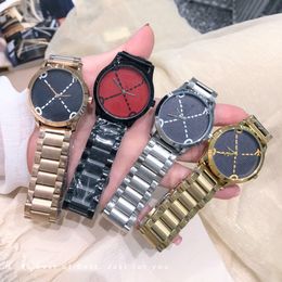 Fashion Full Brand Wrist Watch Women Girl Big Letters Style Metal Steel Band Quartz With Luxury Logo Clock G88