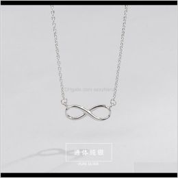 Pendant Necklaces & Jewelry Drop Delivery 2021 Pendants S925 Sterling Sier Lucky 8-Character Necklace Womens Fashion Simple Love Infinite Net