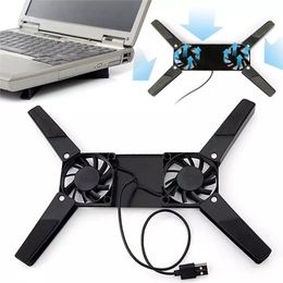 Laptop Cooler Pad Stand Base Cooling Foldable Dual Fan USB Portable Convenient Notebook Cooler Notebook Computer Accessories