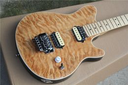 Rare Eddie Edward Van Halen Axis Brown Quilted Maple Top Electric Guitar Natural Neck & Fingerboard, Floyd Rose Tremolo Bridge