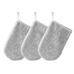 Towel Sinland Bamboo Fibre Oil Free Reusable Makeup Remover Cloth Glove Tool Beauty Cleansing Pads 13cmx20cm 3 Pack White 210728