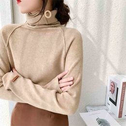 Autumn Winter Turtleneck Sweater Women Casual Long Sleeve Fall Fashion Pullover Top Ladies Knitted Sweaters 210525