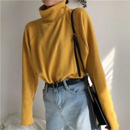 Turtleneck Plus Size 3xl Sweater For Women Autumn Knitted Jumper Women's Casual Loose Long Sleeve Jacket Pullover Female 211011