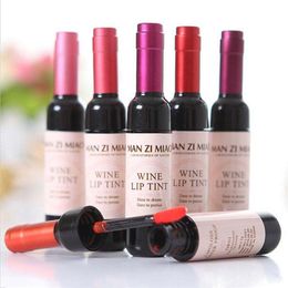 6 Colours Red Wine Bottle Lipstick Tattoo Stained Matte Lip Gloss Easy to Wear Waterproof