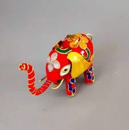 Handmade Fancy Enamel Filigree Animal Elephant Charm DIY Jewellery Making Pendants Keychain Chinese Crafts Cloisonne Copper Accessories