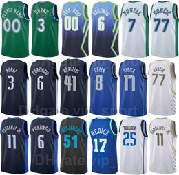 75th Anniversary Basketball Print Trey Burke Jersey 3 Luka Doncic 77 Jalen Brunson 13 Kristaps Porzingis 6 Tim Hardaway Jr 11 Dorian Finney-Smith 10 Men Kids Women