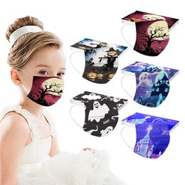 Halloween Designer Face Mask Colour printing three-layer disposable child protective masks PM2.5