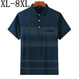 Size 8XL 7XL 6XL Brand Clothing 2021 Summer Breathable Shirt Men Short Sleeve Fashion Mens Polos Casual Male Shirts Men's