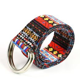 Belts HUOBAO Tribal Style Women's Waist Boho National Characteristics Print Waistband Casual Canvas Belt