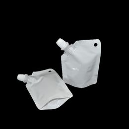 50ml white plastic doypack liquid stand up storage pouch packing bag with Side Spout DH8472