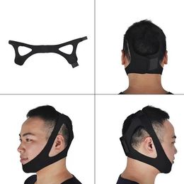 Elastic Black Anti Snoring Chin Strap Neoprene Stop Home Support Belt Apnea Jaw Solution Sleep Device Cessation