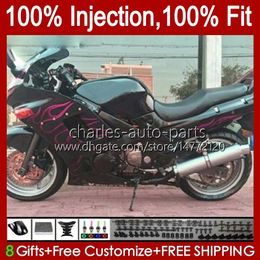 Injection Bodys For KAWASAKI NINJA ZZR400 ZZR-400 ZZR-600 00 01 02 03 04 05 06 07 84HC.59 ZZR 600 400 ZZR600 1993 1994 1995 1996 1997 1998 1999 OEM Fairing Kit red flames new