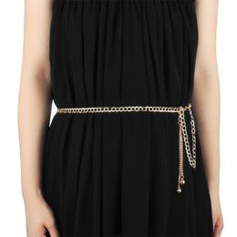 Belts SAGACE Women Thin Chain Dress Female Gold Silver Waist Body Small Belt Ladies Tassel Sequins Metal Ketting 2021