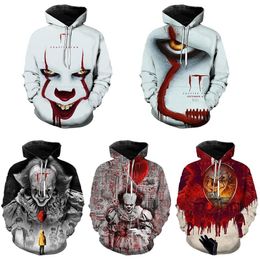 Mens Hoodies Sweatshirts Arrival It Chapter Two Movie Pennywise Clown Stephen King 3d Hoodie Men Fashion Personaity Hip Hop Cool Pullover