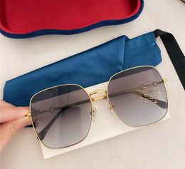 Fashion designer women sunglasses 0879 retro metal square shape glasses Summer wild minimalist style top quality UV Protection Come with case