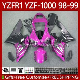 Bodywork Kit For YAMAHA YZF-1000 YZF-R1 YZF1000 YZFR1 98 99 00 01 Body 82No.143 YZF R1 1000CC 1998-2001 YZF 1000 CC R 1 Pink Black 1998 1999 2000 2001 Motorcycle Fairing