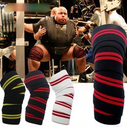 1 Pair Sports Knee Wraps Straps for Gym Workout Weightlifting Fitness Squats Training Elastic Knee Protector Strap Sleeves Q0913