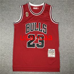 Men's Embroidered 23# Michael 2020 season red Champion edition basketball jersey S M L XL XXL