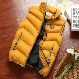 Fashion Mens Jacket Men Thicken Waistcoat Sleeveless Vest Spring Thermal Soft Vests Casual Coats Male Cotton Men's Vest 210927