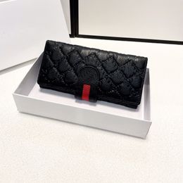 2022 design high quality wallet women's long black real pickup bag