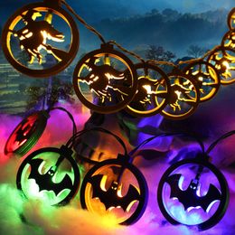Halloween String Light 3M 20 Bulbs Hanging Bat skull witch spider Net Pendant Decor Strings Trick Or Treat Party Supplies D2.0