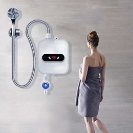Jnstant Water Heater Shower 220V Bathroom Faucet EU Plug Hot Water Heater 3500W Digital Display For Country House Cottage Hotel