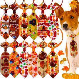Dog Apparel Thanksgiving Dogs Bow Tie Xmas Cat Collar Puppy Neckties Grooming Supplies Funny Festival Pet Accessories XBJK2109