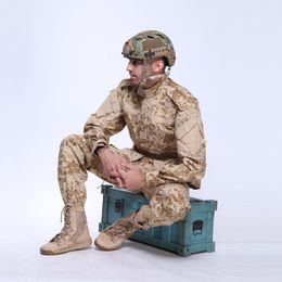 Men's Tracksuits Outdoor Combat Uniform Military Fans Outreach Training Suit ACU Camouflage Coat Tactical Overalls Pants (COAT+PANTS)