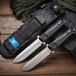 Special Offer Survival Straight Knife 9Cr13Mov Titanium Coated Drop Point Blade Full Tang Nylon Plus Glass Fiber Handle Tactical Knives With Nylon Sheath