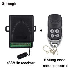 Channel Receiver Switch AC DC 12V - 24V And Remote Control 433mhz Rolling Code For Garage Door Gate Controlers