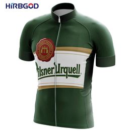 HIRBGOD 2021 Green Small Striped Bike Jersey for Czech Latest Quick-Drying Bicycle Shirt Outdoor Cycling SportswearTop H1020
