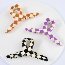 New Women Girls Cute Plaid Geometric Black Acetate Hair Claws Sweet Headband Hair Clips Hairpins Fashion Hair Accessories