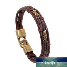 Fashion Multi-Layer Genuine Leather Man Bracelets Casual/Sporty Easy Alloy Hook Link Chain Men Jewelry Cheap Price Factory price expert design Quality Latest Style