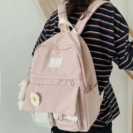 Ladies College Student Cute Flower Harajuku Kawaii Backpack Nylon Trendy Fashion School Book Bags