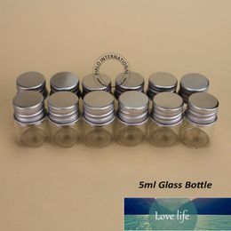 48pcs/lot 5ml Glass Cosmetic Jar 5g Empty Containers Sample Bottle With Aluminium Cap Small 1/6 OZ Refillable Portable Travel