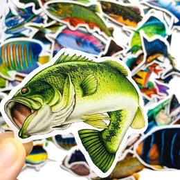 Pack of 50Pcs Wholesale Outdoor Fishing Stickers Waterproof Sticker For Luggage Laptop Skateboard Notebook Water Bottle Car decals Kids Gifts Toys