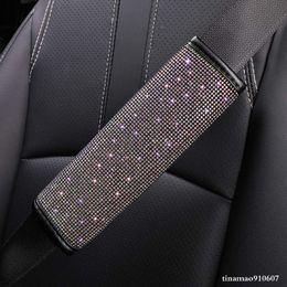 Car Seat Belt Shoulders Pads with Bling Rhinestones Crystal 2PCS Universal Safety Seatbelt Covers Shoulder Protection Auto Interior Accessories